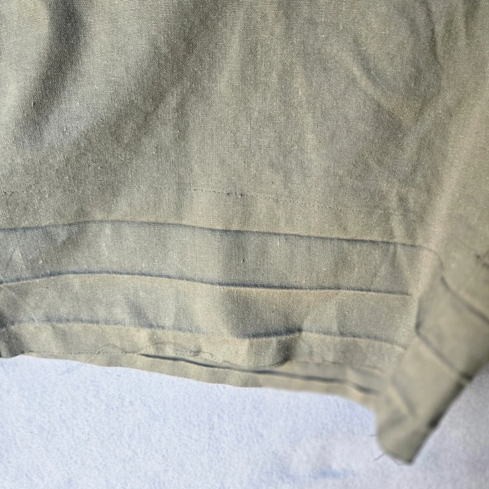 Pretty Lavish Olive Green Linen Blend Cropped Shirt and Shorts Set Size 10‎